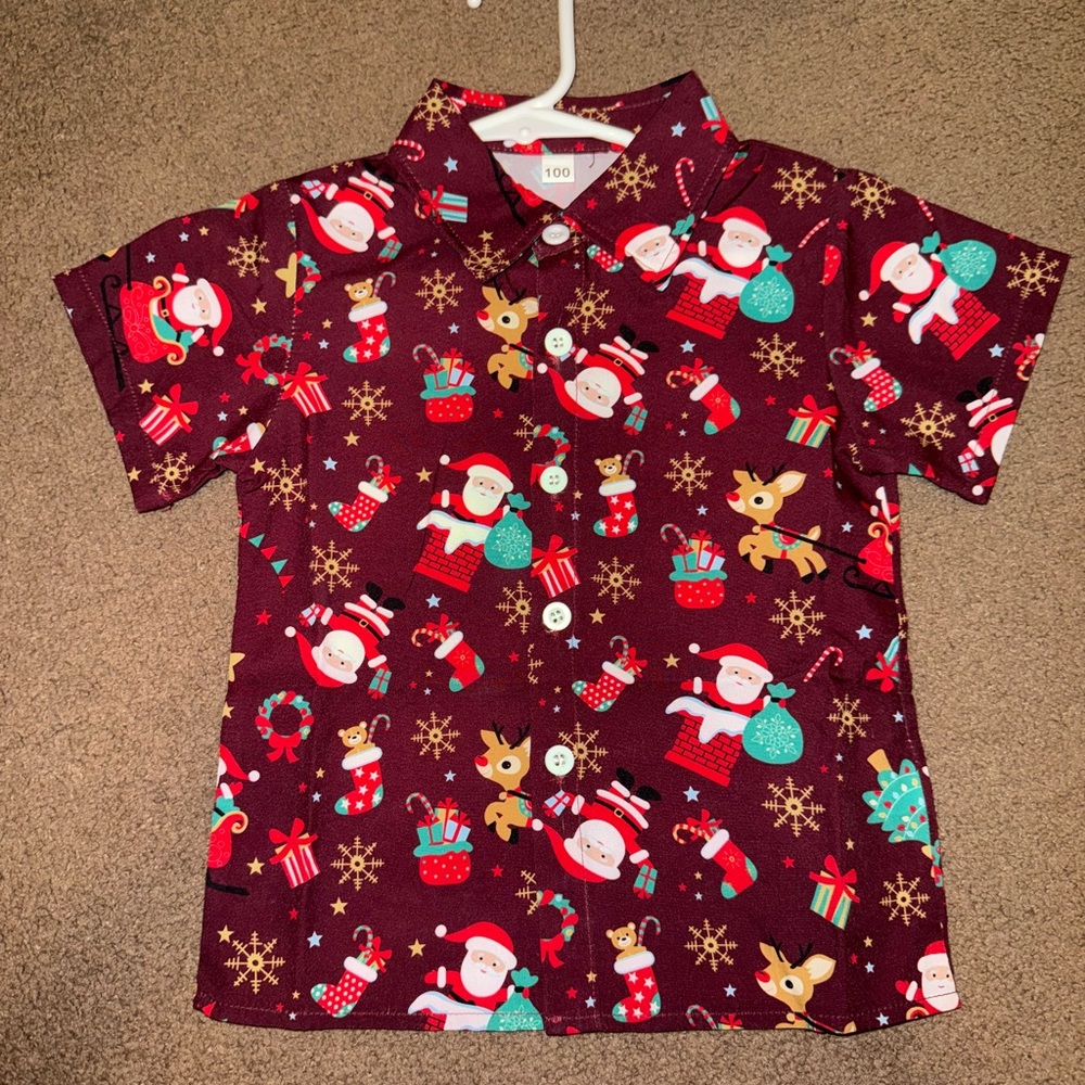 Festive Santa Claus Short Sleeve Shirt